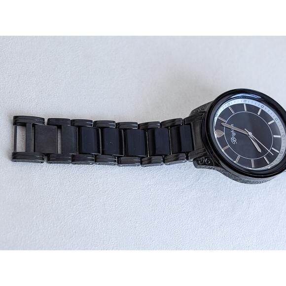 Brighton Carpinteria Watch Dark Bronze Black Acrylic Chunky Retired Quartz 7.5" - Picture 9 of 12